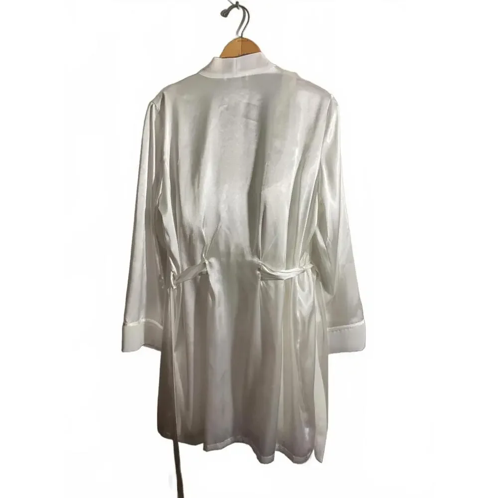 Linea Donatella Satin Robe and Nightie/ Embroidery/Sequins Wedding Bridal S/M - Picture 8 of 15